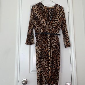 Woman’s Leopard Print Dress Sz M NEW